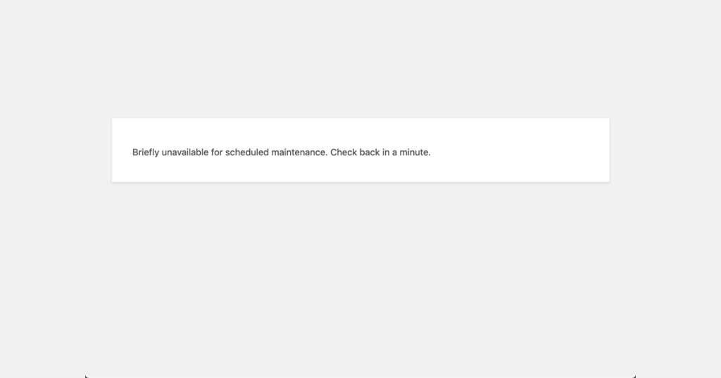 WordPress Maintenance Mode Error